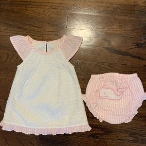 Vineyard Vines Seersucker Eyelet Dress